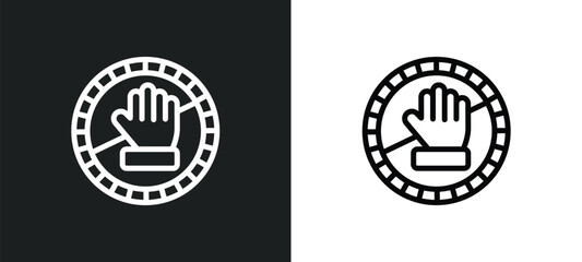 do not touch icon isolated in white and black colors. do not touch outline vector icon from signs collection for web, mobile apps and ui.