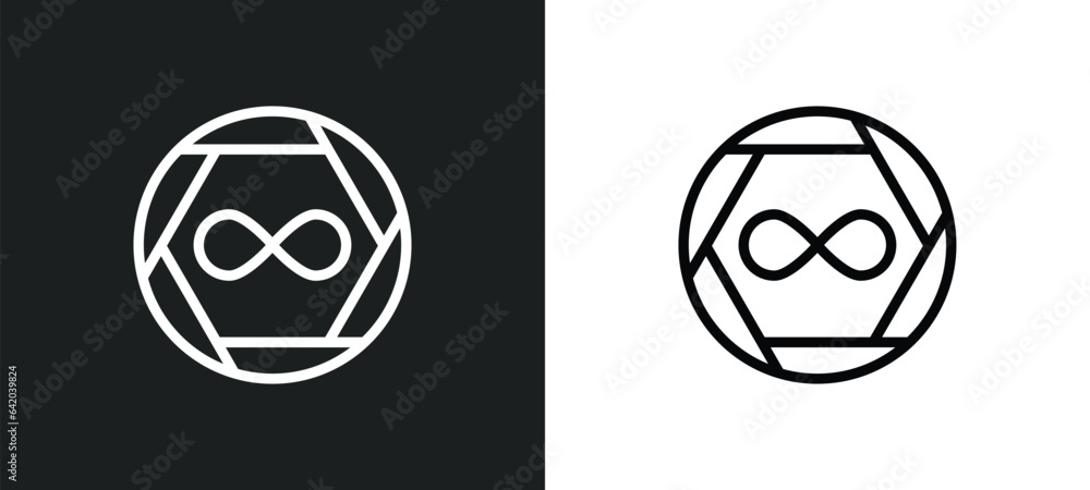 Poster infinity icon isolated in white and black colors. infinity outline vector icon from signs collection