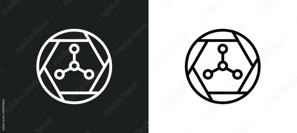 Poster radioactive warning icon isolated in white and black colors. radioactive warning outline vector icon