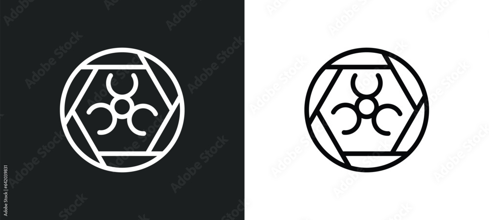 Poster toxic warning icon isolated in white and black colors. toxic warning outline vector icon from signs 