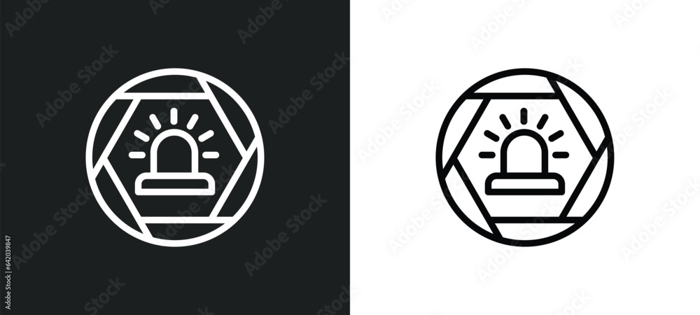 Poster alarm icon isolated in white and black colors. alarm outline vector icon from signs collection for w