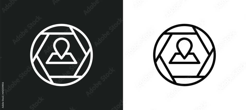Poster maps and location icon isolated in white and black colors. maps and location outline vector icon fro