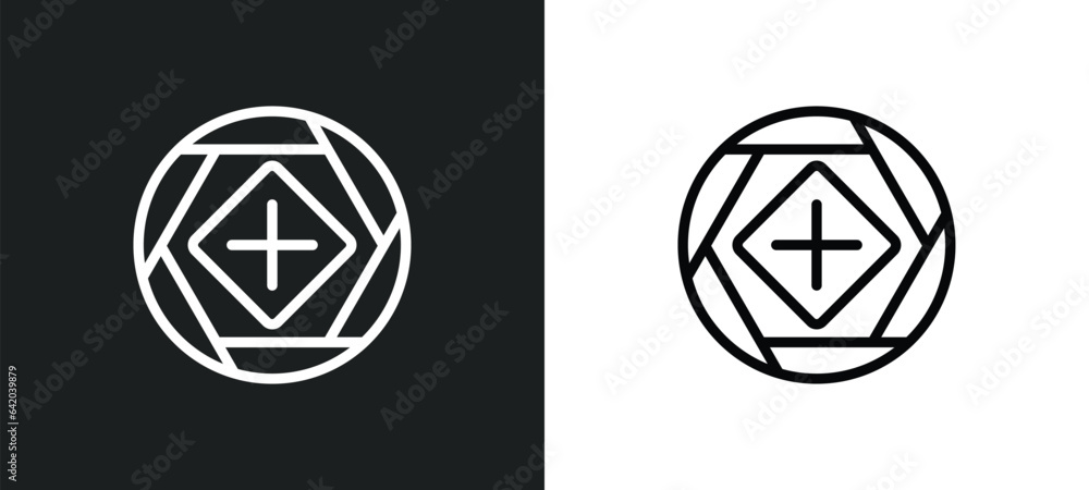 Poster addition thick icon isolated in white and black colors. addition thick outline vector icon from sign