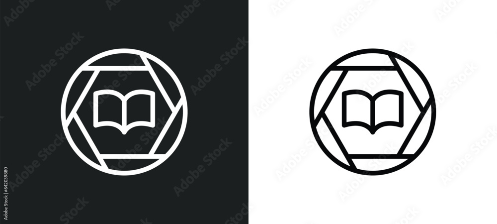 Poster instruction icon isolated in white and black colors. instruction outline vector icon from signs coll