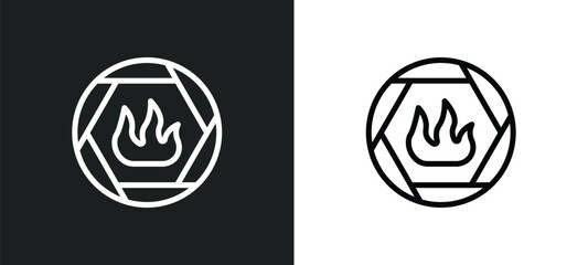 fire hazard icon isolated in white and black colors. fire hazard outline vector icon from signs collection for web, mobile apps and ui.