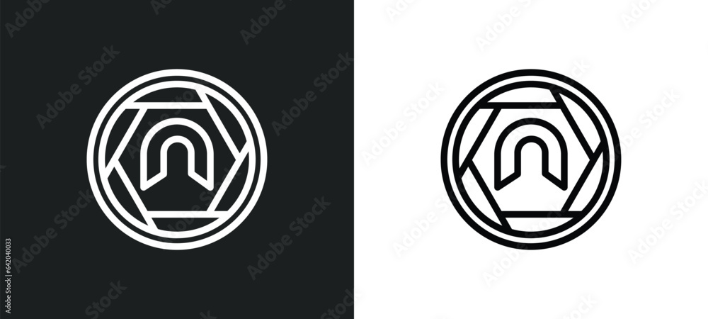 Aufkleber tunnel icon isolated in white and black colors. tunnel outline vector icon from signs collection for