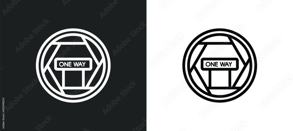 Poster one way street icon isolated in white and black colors. one way street outline vector icon from sign