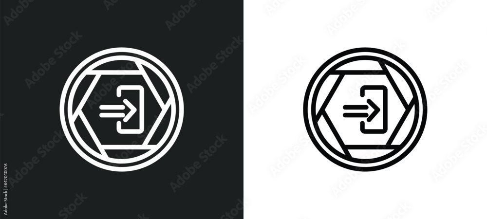 Aufkleber entry icon isolated in white and black colors. entry outline vector icon from signs collection for w