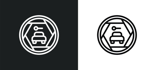 car rental icon isolated in white and black colors. car rental outline vector icon from signs collection for web, mobile apps and ui.