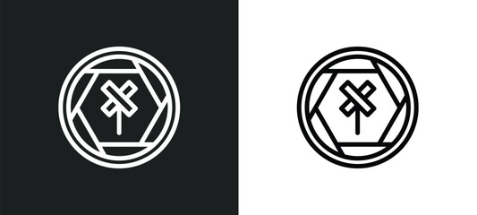 rail road crossing cross icon isolated in white and black colors. rail road crossing cross outline vector icon from signs collection for web, mobile apps and ui.
