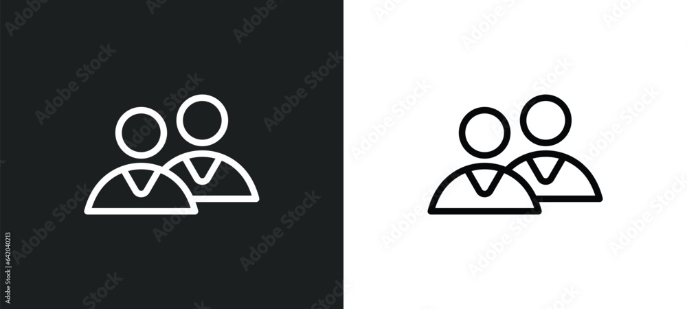 Poster customers icon isolated in white and black colors. customers outline vector icon from technology col