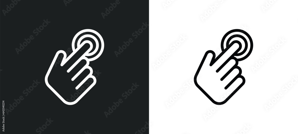 Poster touchscreen icon isolated in white and black colors. touchscreen outline vector icon from technology