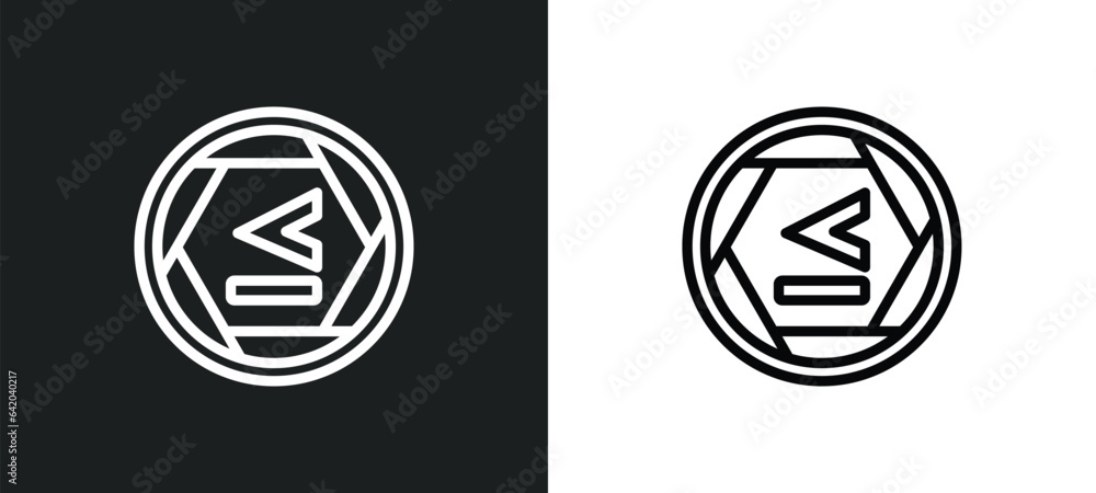 Poster is less than icon isolated in white and black colors. is less than outline vector icon from signs co