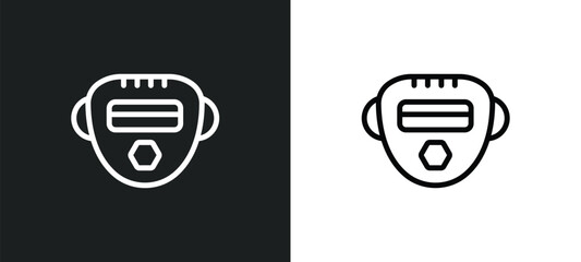 Obraz premium face shield icon isolated in white and black colors. face shield outline vector icon from technology collection for web, mobile apps and ui.