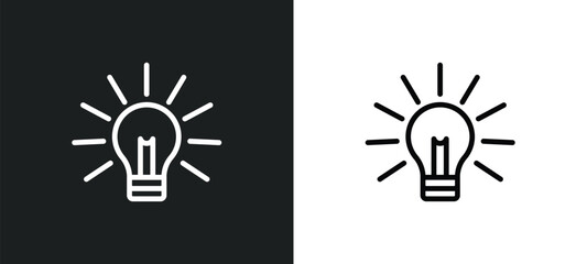 Fototapeta premium light on icon isolated in white and black colors. light on outline vector icon from technology collection for web, mobile apps and ui.