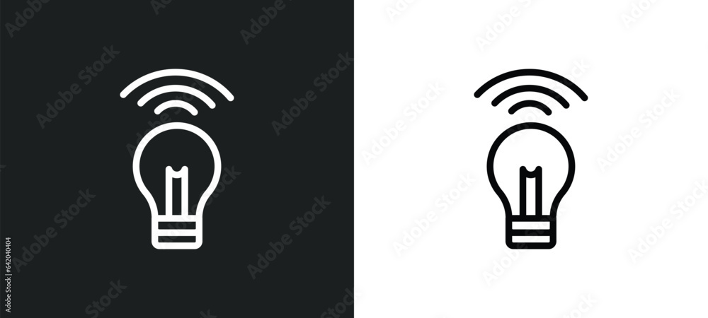 Poster wireless lighting icon isolated in white and black colors. wireless lighting outline vector icon fro