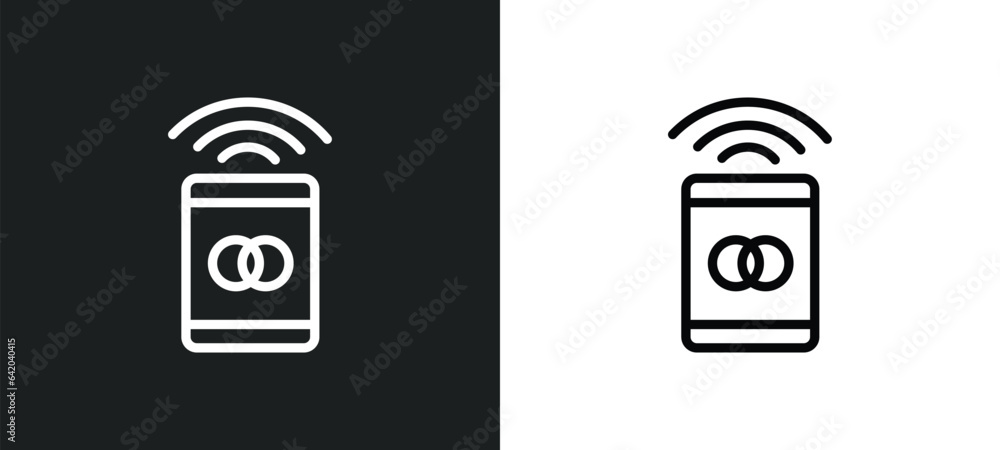 Poster wireless gadget icon isolated in white and black colors. wireless gadget outline vector icon from te
