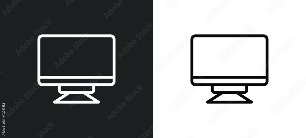 Poster simple screen icon isolated in white and black colors. simple screen outline vector icon from techno