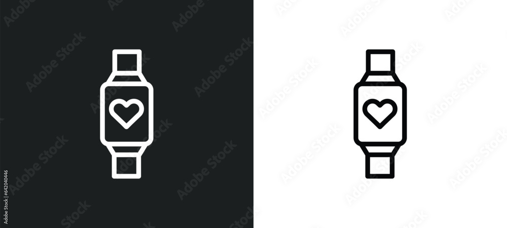 Poster smart watch icon isolated in white and black colors. smart watch outline vector icon from technology