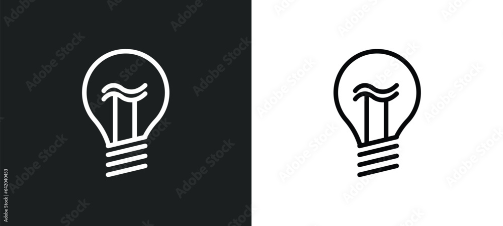 Poster big light bulb icon isolated in white and black colors. big light bulb outline vector icon from tech