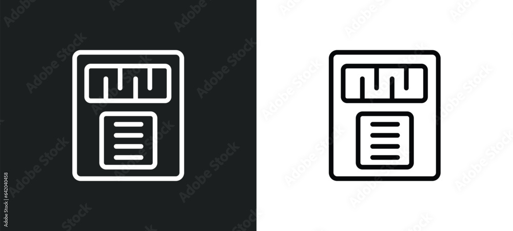 Poster big floppy disk icon isolated in white and black colors. big floppy disk outline vector icon from te