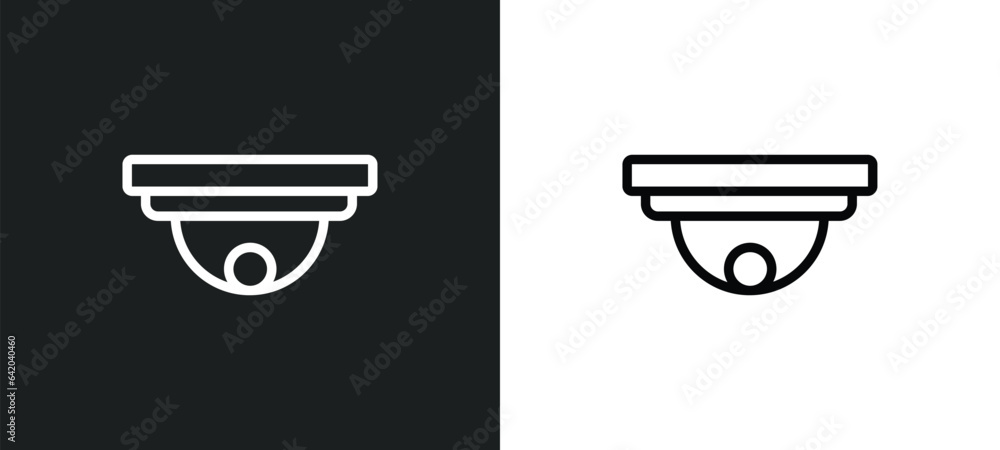 Poster security cam icon isolated in white and black colors. security cam outline vector icon from technolo
