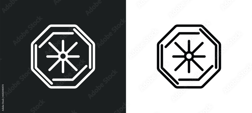 Poster laser icon isolated in white and black colors. laser outline vector icon from traffic signs collecti