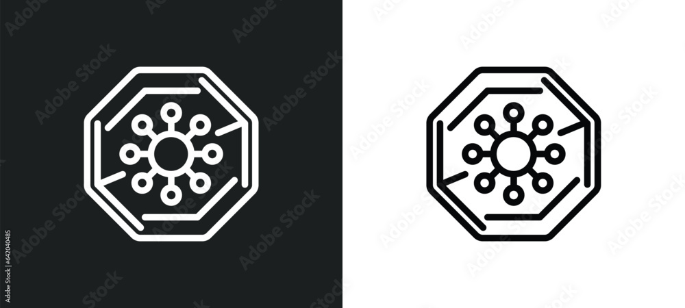 Poster no virus icon isolated in white and black colors. no virus outline vector icon from traffic signs co