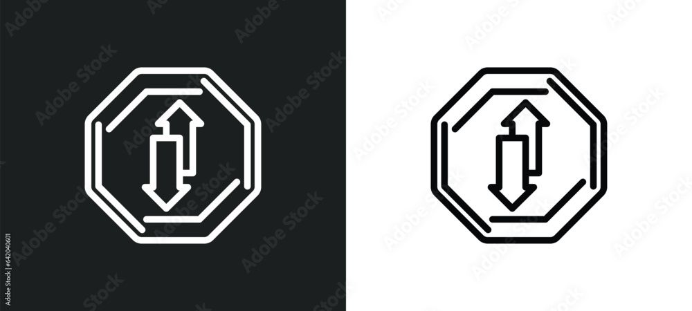Aufkleber highway icon isolated in white and black colors. highway outline vector icon from traffic signs coll