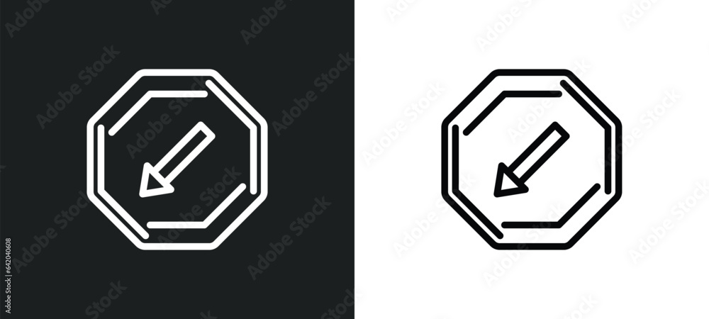 Aufkleber keep left icon isolated in white and black colors. keep left outline vector icon from traffic signs 