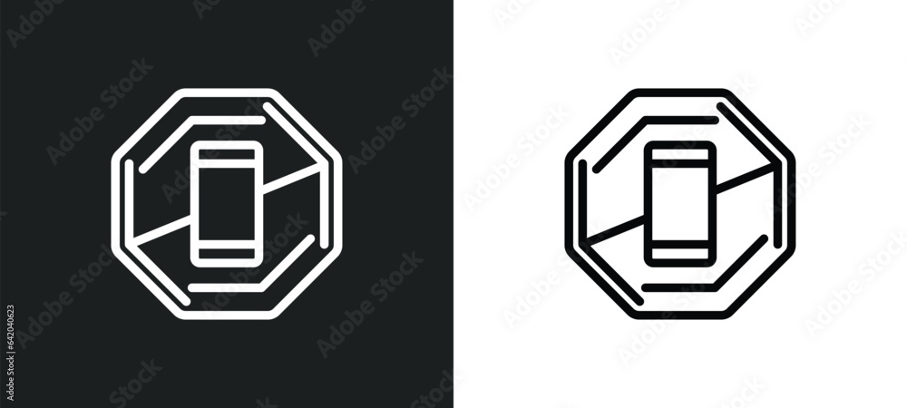 Poster no mobile phone icon isolated in white and black colors. no mobile phone outline vector icon from tr