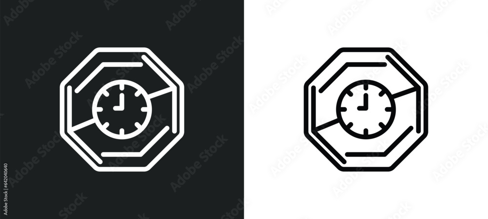 Aufkleber no waiting icon isolated in white and black colors. no waiting outline vector icon from traffic sign