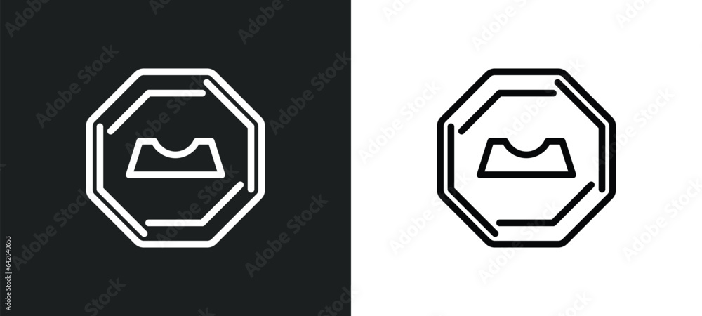 Poster pothole icon isolated in white and black colors. pothole outline vector icon from traffic signs coll