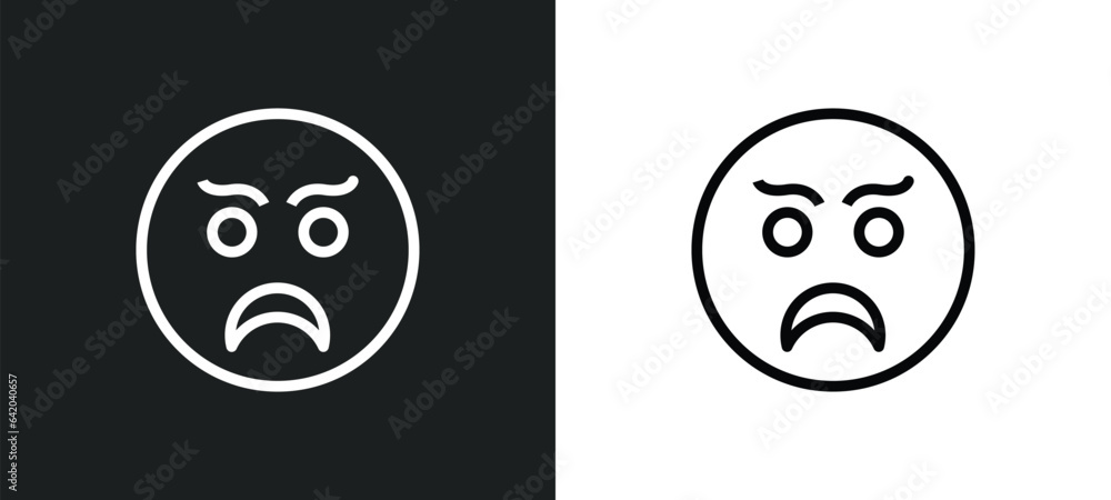 Poster anger icon isolated in white and black colors. anger outline vector icon from user collection for we