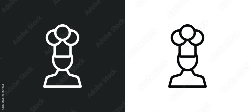 Poster pastry chef icon isolated in white and black colors. pastry chef outline vector icon from user colle