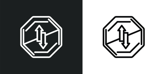 prohibited way icon isolated in white and black colors. prohibited way outline vector icon from traffic signs collection for web, mobile apps and ui.