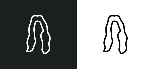 hair wig icon isolated in white and black colors. hair wig outline vector icon from user collection for web, mobile apps and ui.