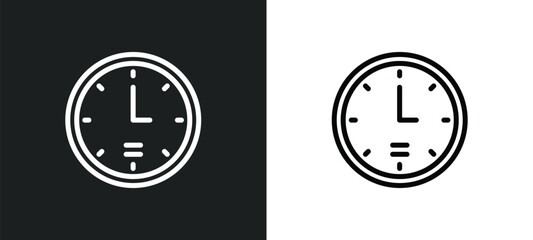 round wall clock icon isolated in white and black colors. round wall clock outline vector icon from user collection for web, mobile apps and ui.