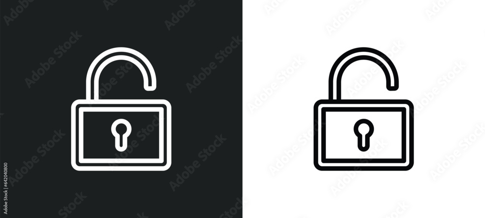 Aufkleber unblocked icon isolated in white and black colors. unblocked outline vector icon from user interface