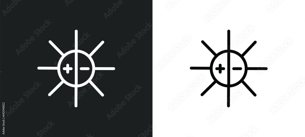 Poster brightness icon isolated in white and black colors. brightness outline vector icon from user interfa