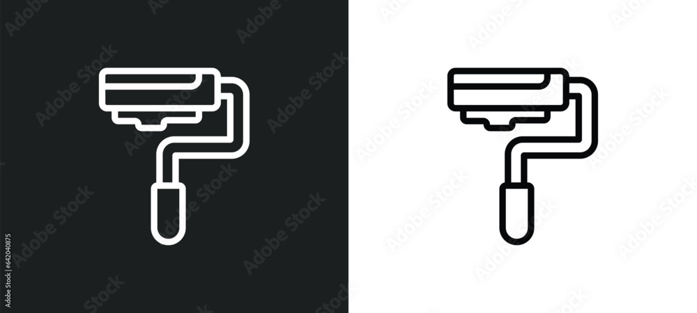 Poster paint icon isolated in white and black colors. paint outline vector icon from user interface collect