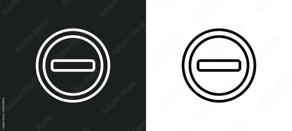 Poster minus icon isolated in white and black colors. minus outline vector icon from user interface collect