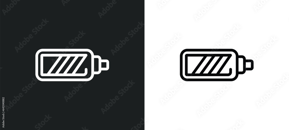 Poster charging status icon isolated in white and black colors. charging status outline vector icon from us
