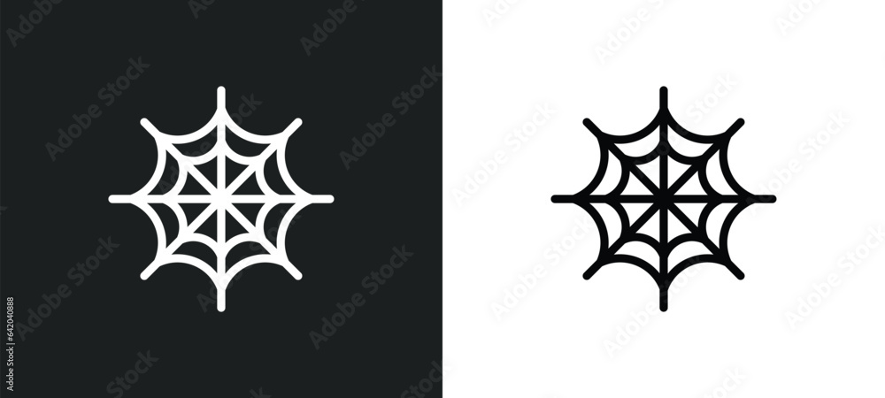 Poster spider web icon isolated in white and black colors. spider web outline vector icon from web navigati