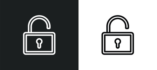 unblocked icon isolated in white and black colors. unblocked outline vector icon from user interface collection for web, mobile apps and ui.