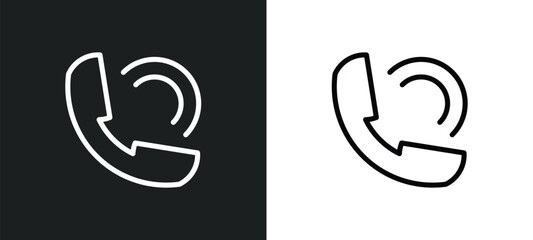 telephone call icon isolated in white and black colors. telephone call outline vector icon from user interface collection for web, mobile apps and ui.
