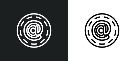 at icon isolated in white and black colors. at outline vector icon from user interface collection for web, mobile apps and ui.