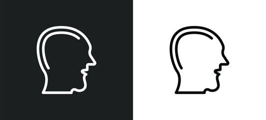 head icon isolated in white and black colors. head outline vector icon from user interface collection for web, mobile apps and ui.