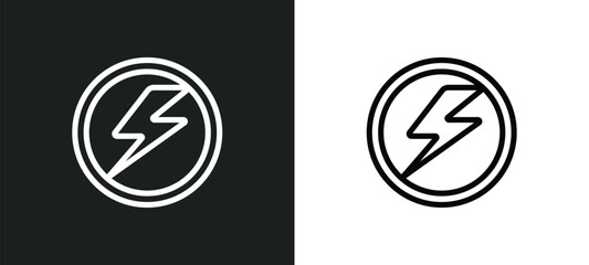 lightning icon isolated in white and black colors. lightning outline vector icon from user interface collection for web, mobile apps and ui.