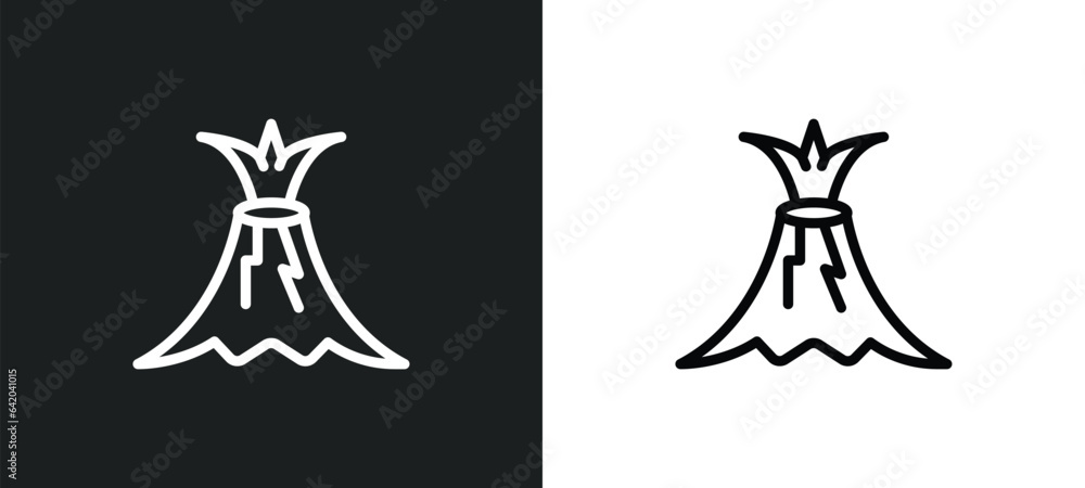 Aufkleber eruption icon isolated in white and black colors. eruption outline vector icon from weather collecti